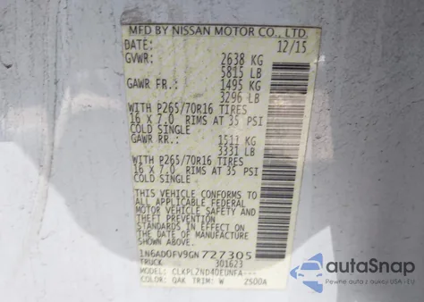 2016 Nissan Frontier Sv из США, поврежденный, VIN 1N6AD0FV9GN727305